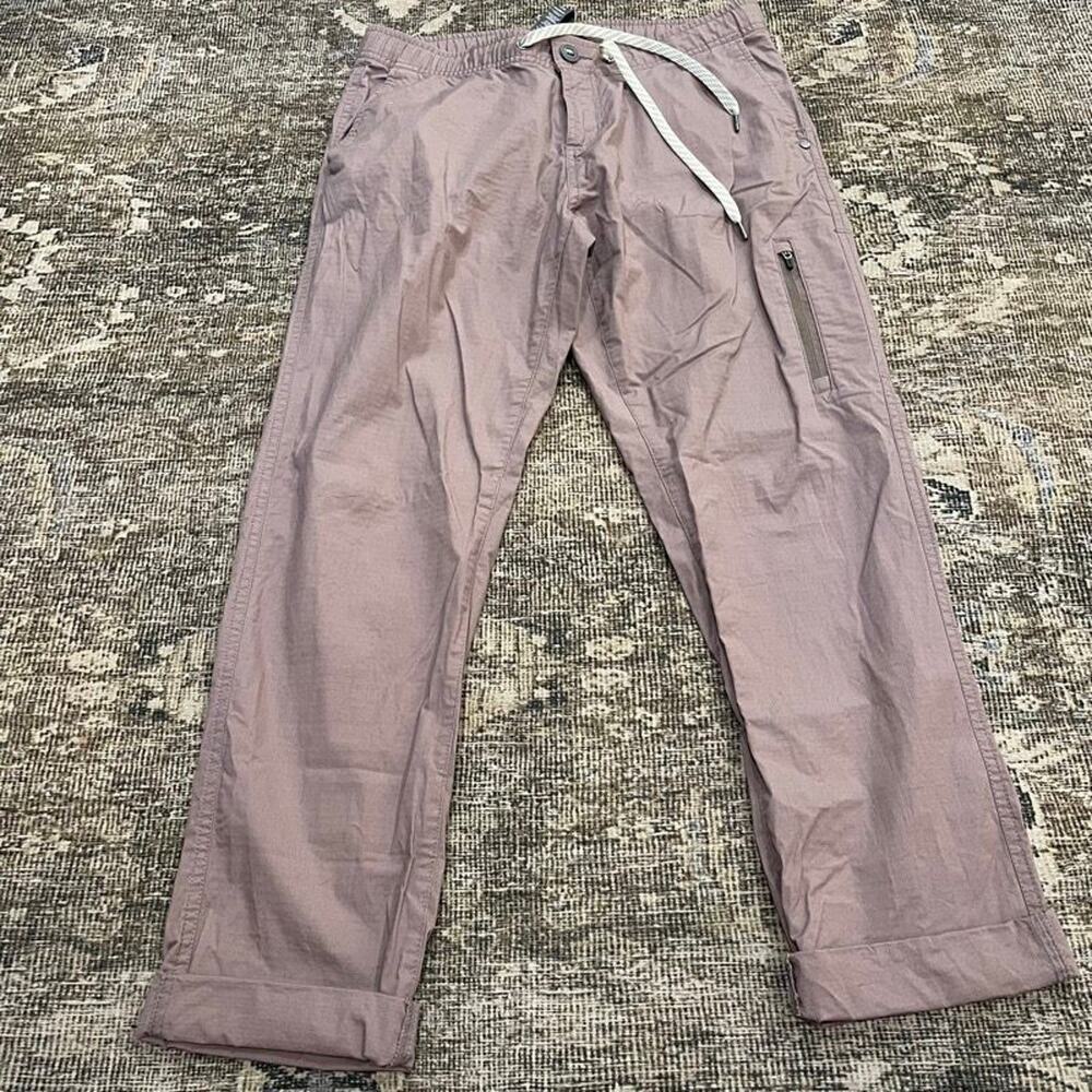 Vuori Womens Medium Ripstop Jogger Pants Mauve Drawstring Zip Pocket Elastic Wai